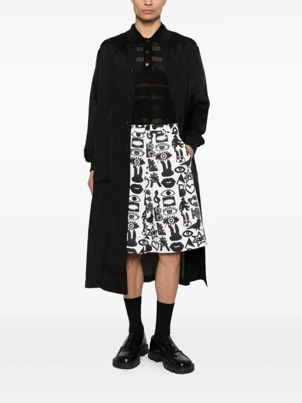 Black Comme Des Garçons パターン ショートパンツ | ホワイト