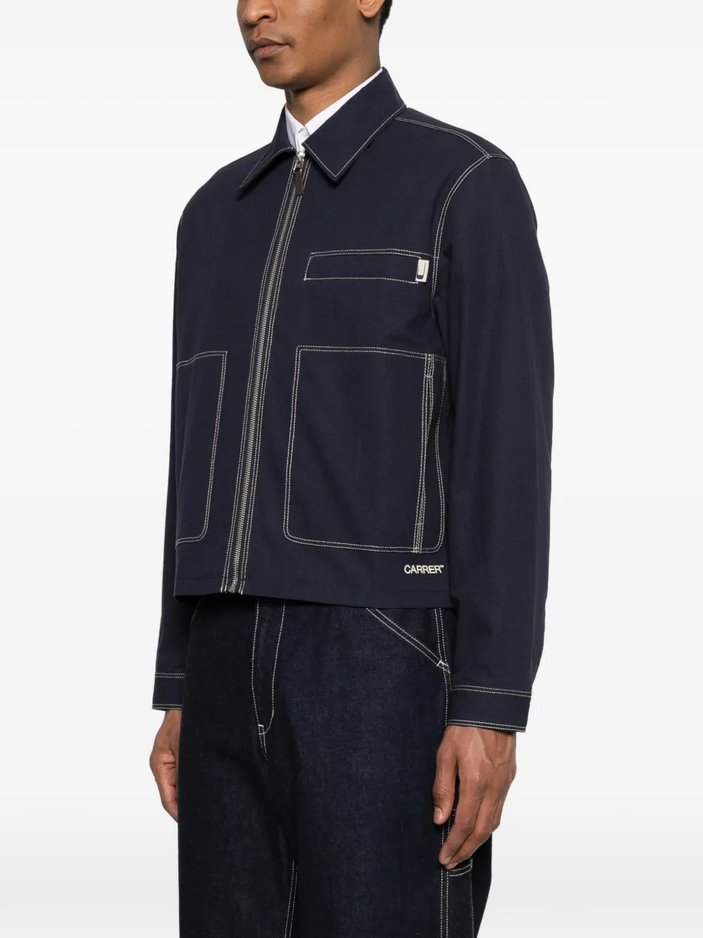  Carrer Bay Zip-up Shirt Jacket - Blue 