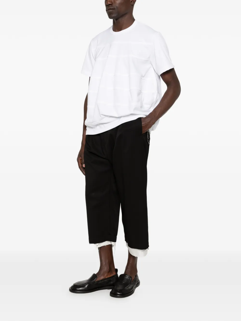Comme des Garçons Homme Plus T-shirt met vlakken Zwart
