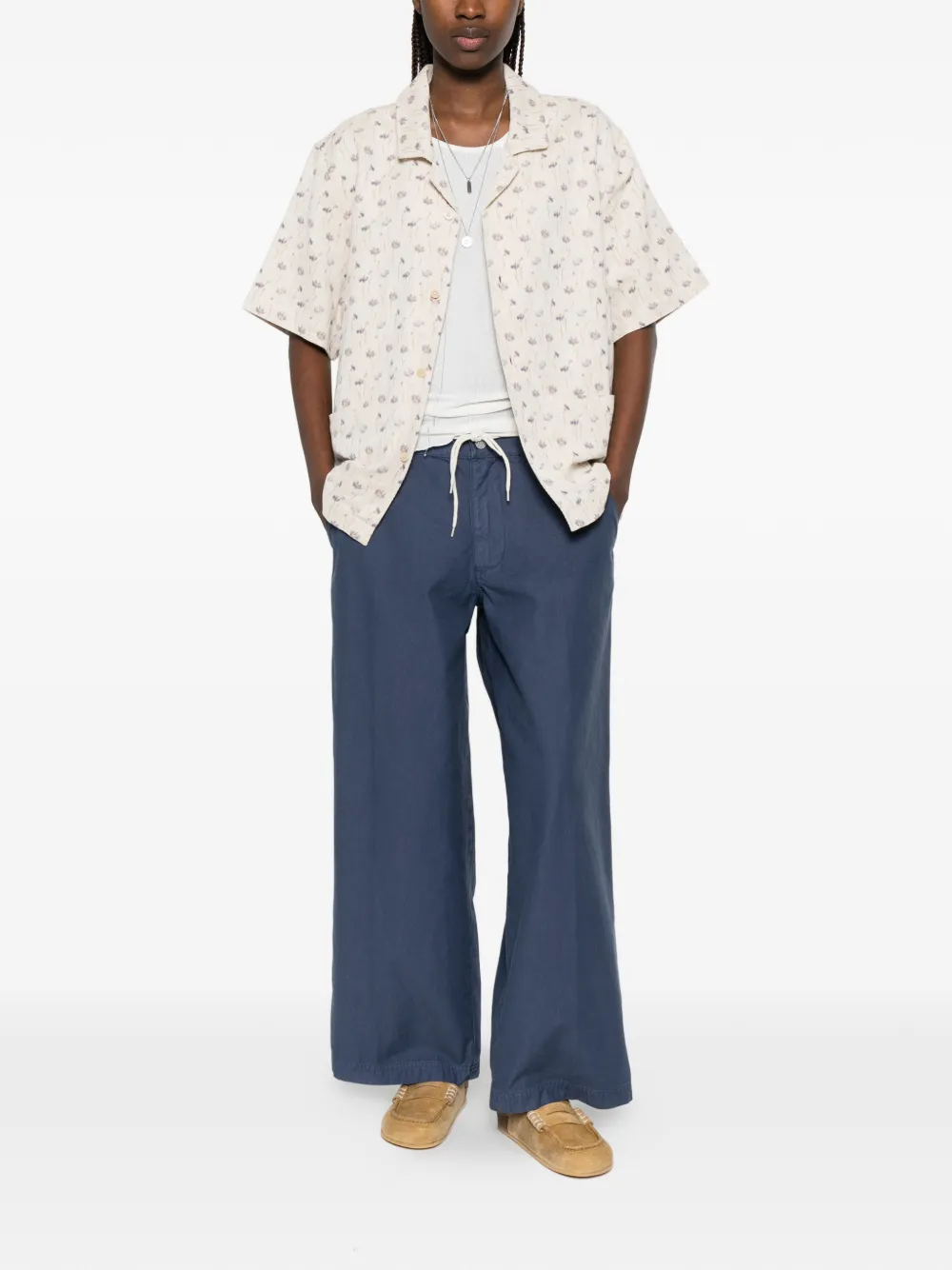 ERL Broek met riemlussen Blauw