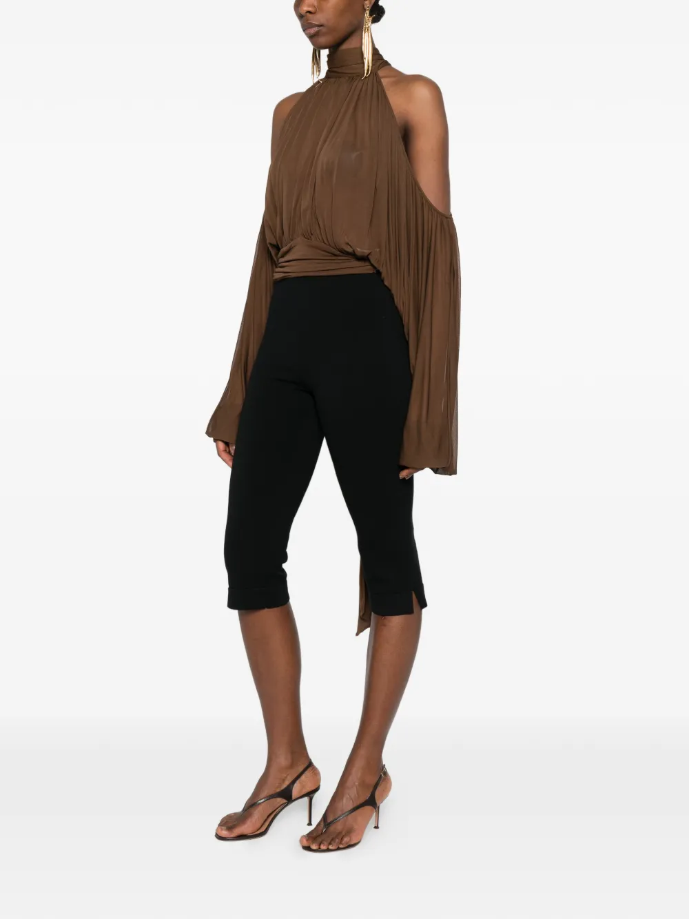  Giuseppe Di Morabito Tie-neck Blouse - Brown 
