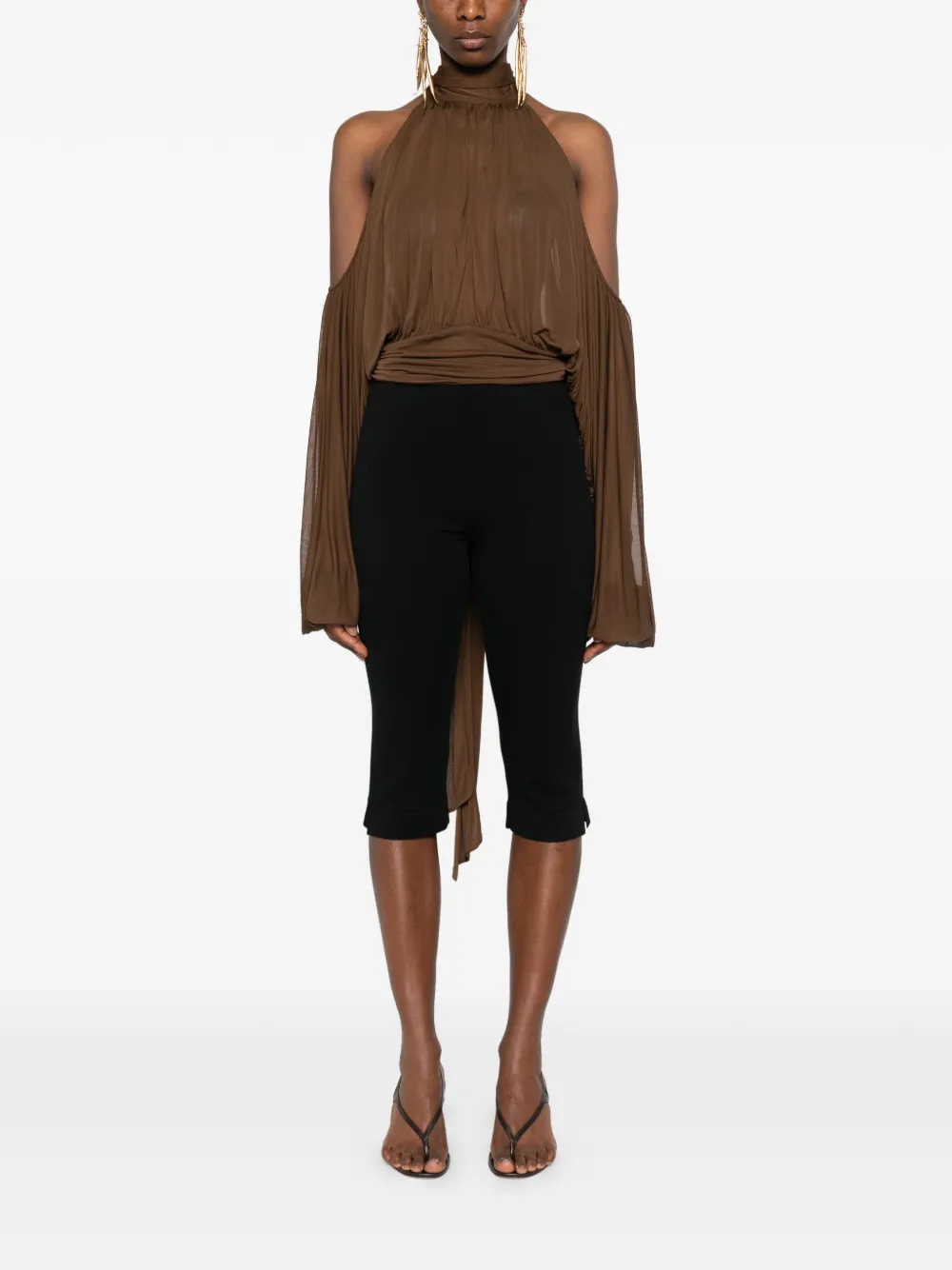  Giuseppe Di Morabito Tie-neck Blouse - Brown 