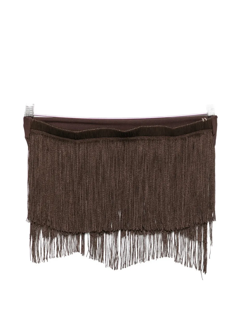 Bless Dara Fringed Top In Brown