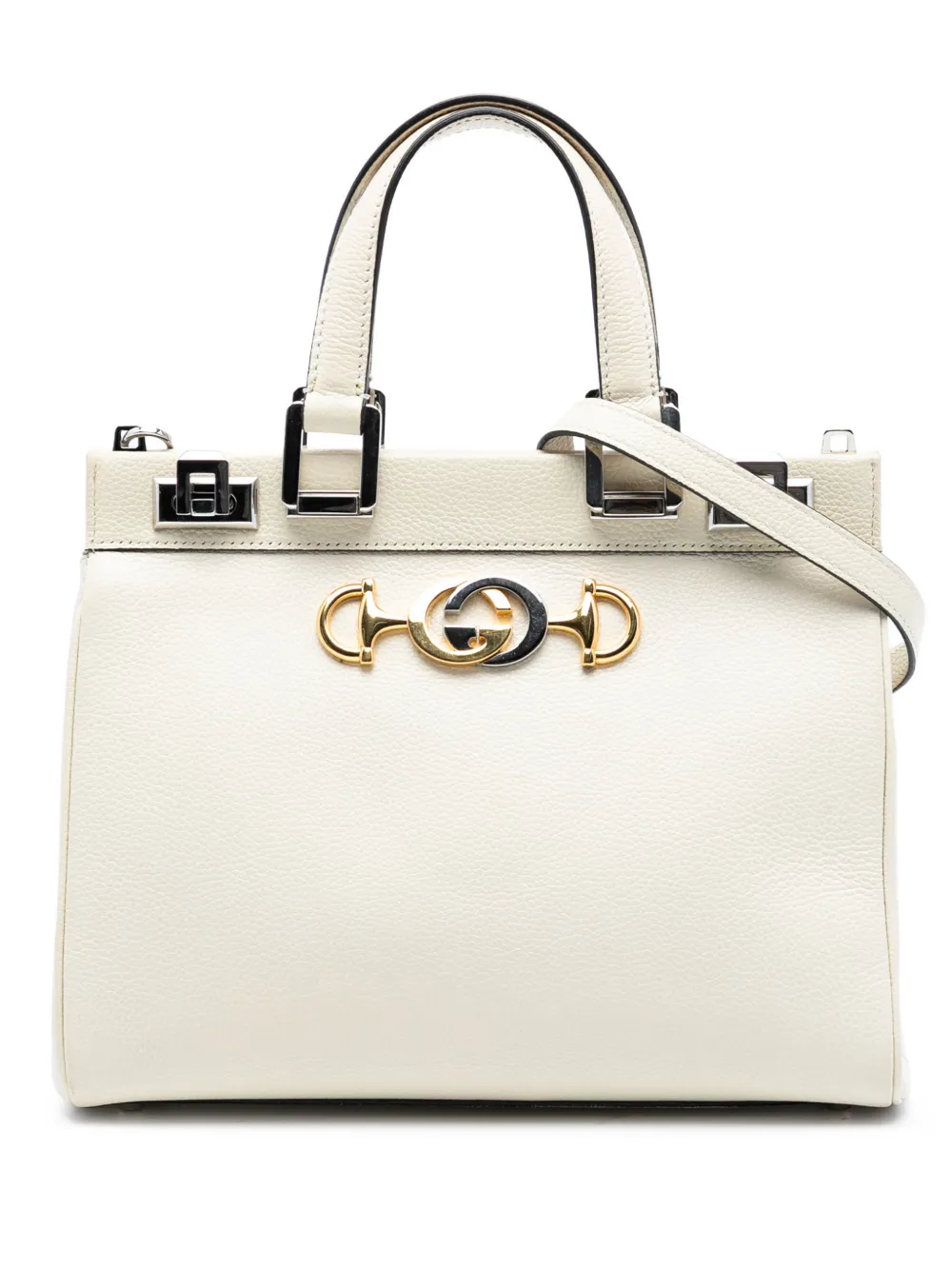 Gucci Pre-Owned Borsa a tracolla Zumi piccola in pelle di vitello con manico 2016-2025 - Bianco