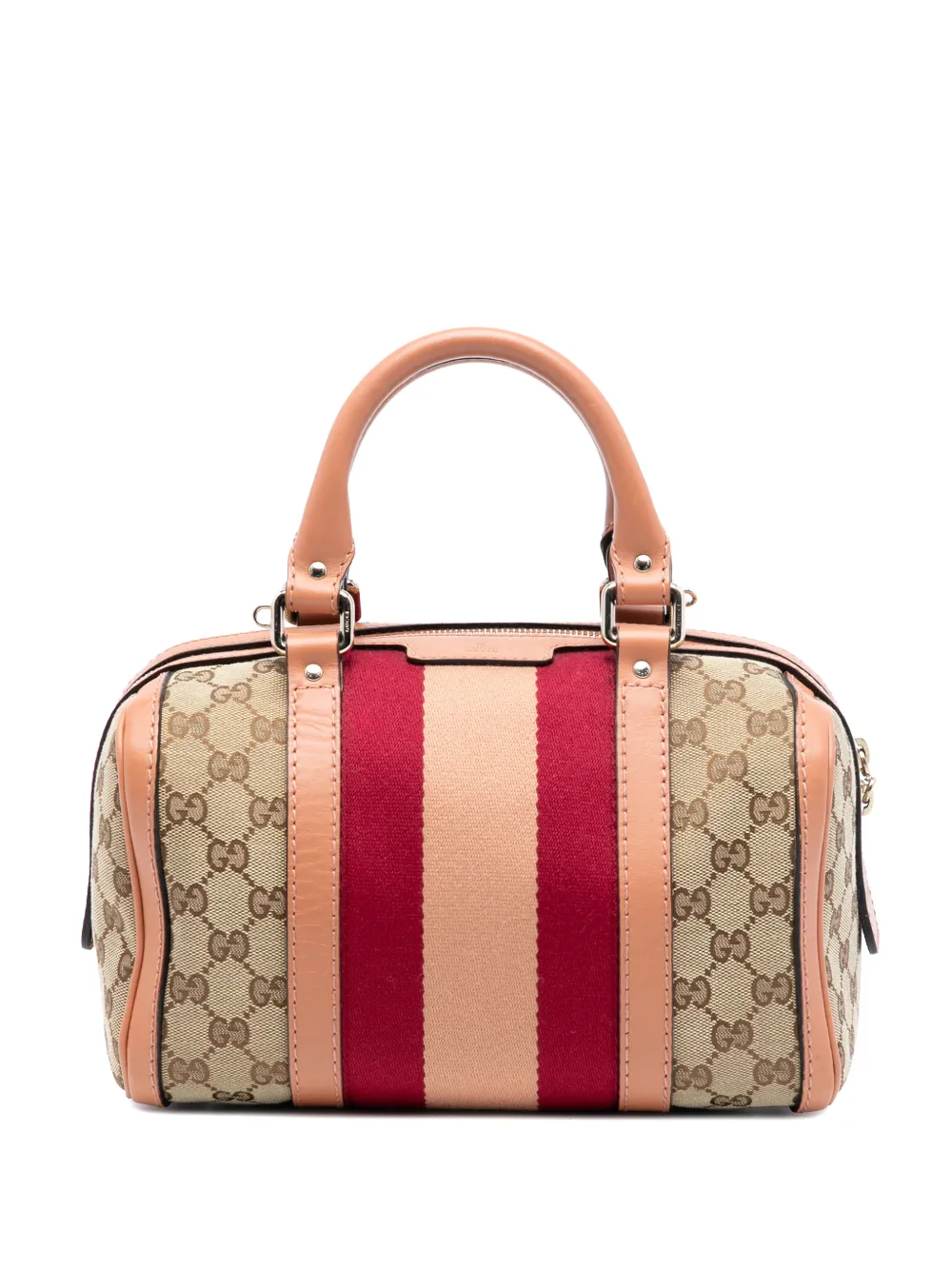 Gucci Pre-Owned 2016-2025 Small GG Canvas Web Joy Boston Bag satchel - Marrone