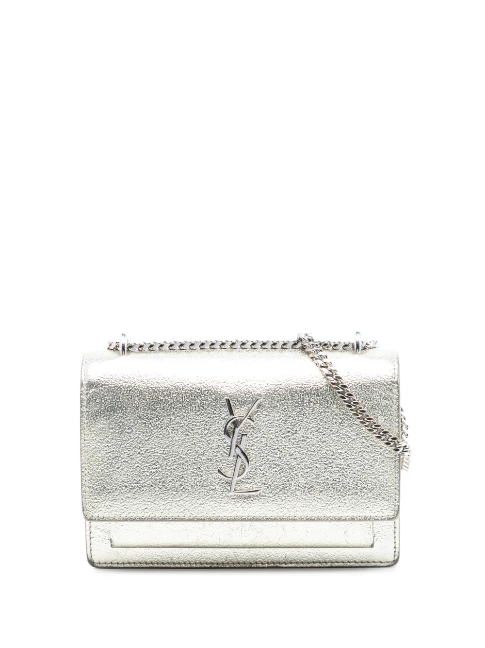 Saint Laurent Pre-Owned 2017 Metallic Calfskin Monogram Sunset Wallet on Chain crossbody bag - Oro