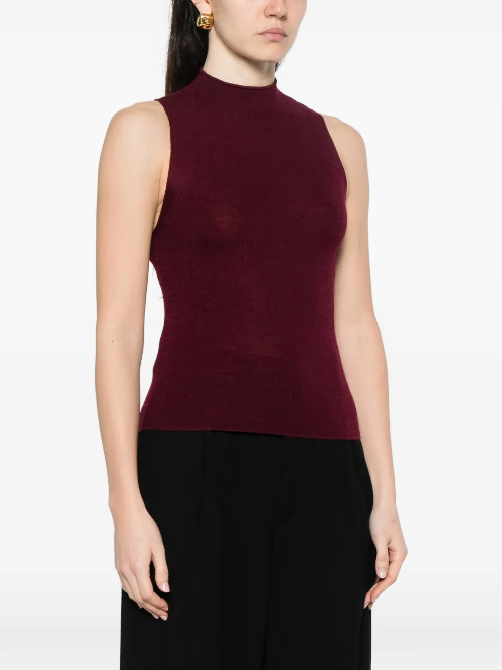  Bompard Knitted Vest Top - Red 