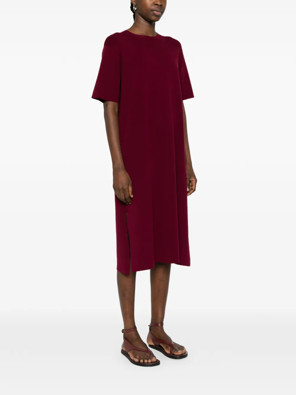  Bompard Round-neck Midi Dress - Red 