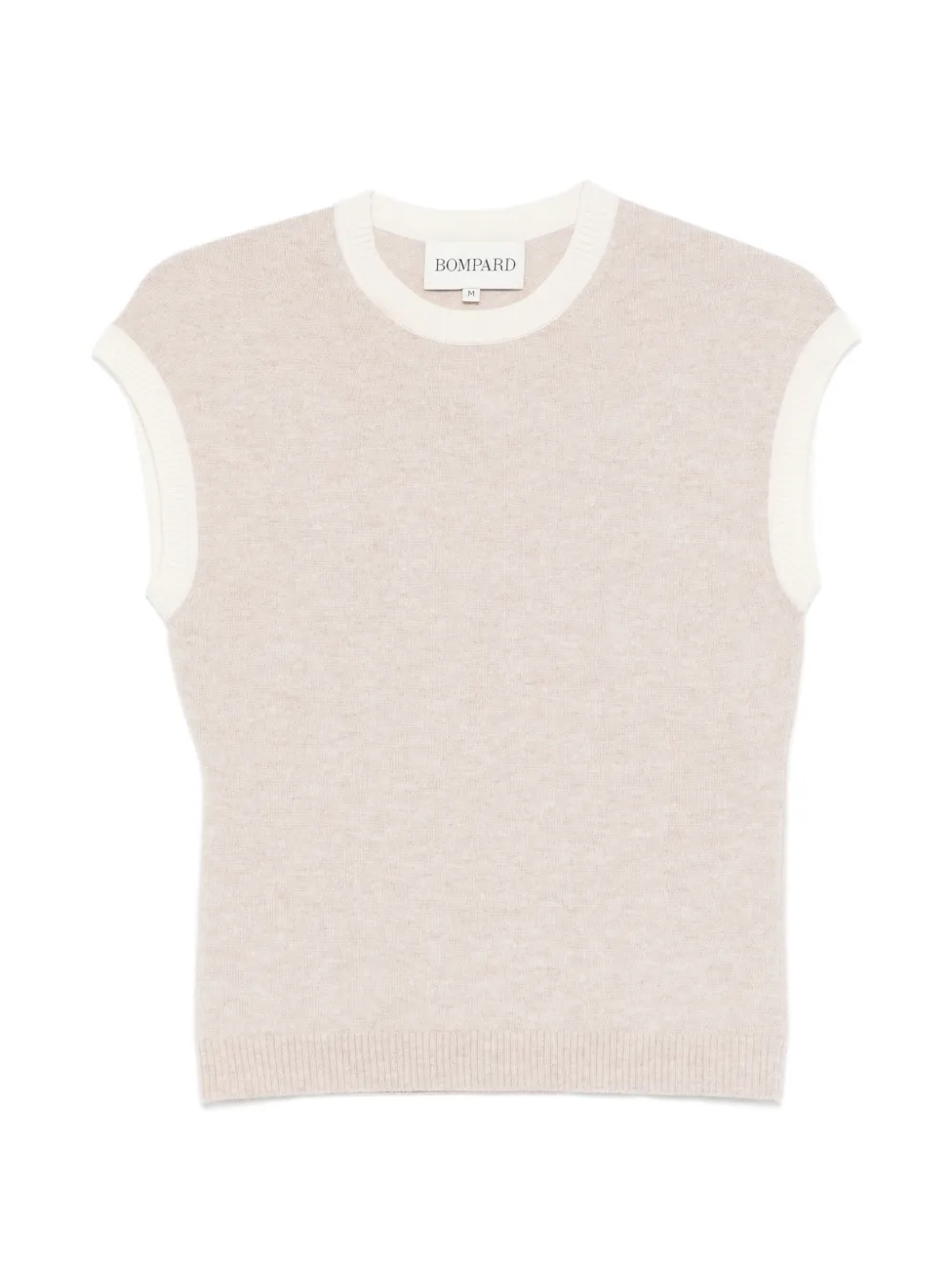 Bompard Contrasting-trim Short-sleeve Vest In Neutral