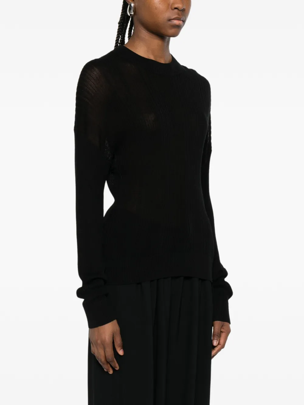  Bompard Ribbed Round-neck Sweater - Black 