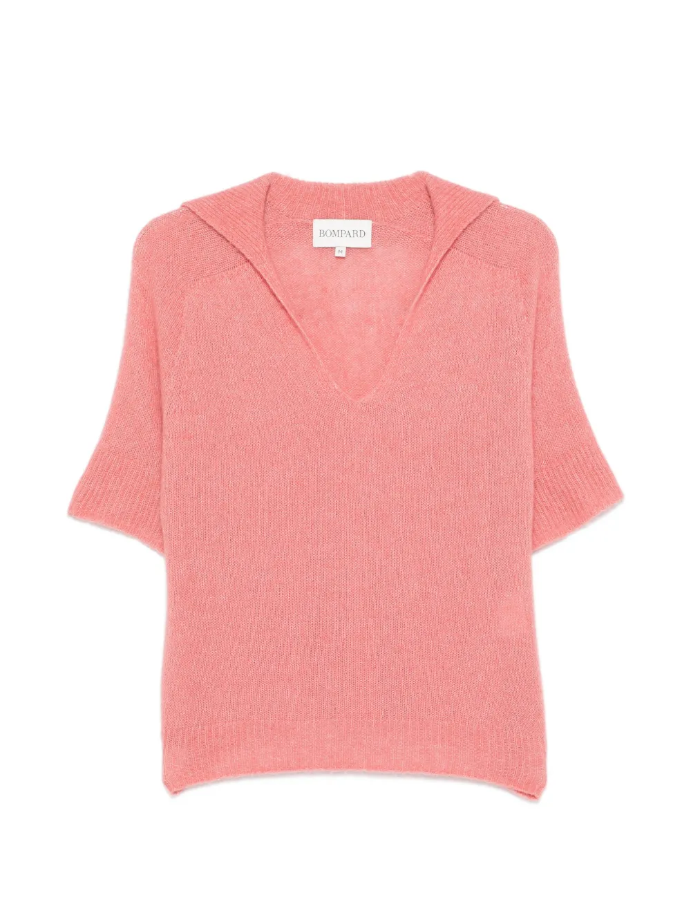 BOMPARD V-neck short-sleeve polo top - Rosa