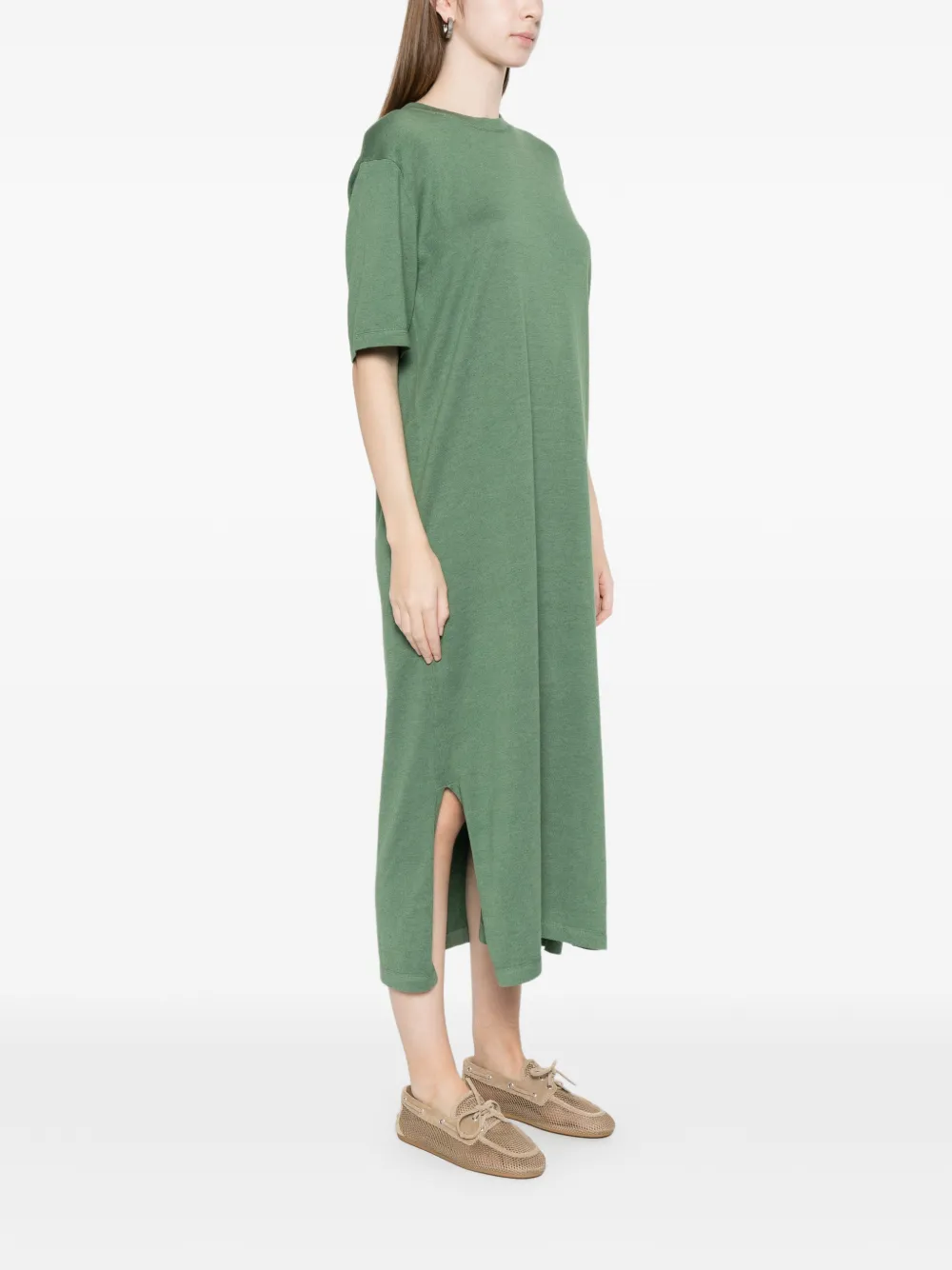  Bompard Round-neck Midi Dress - Green 