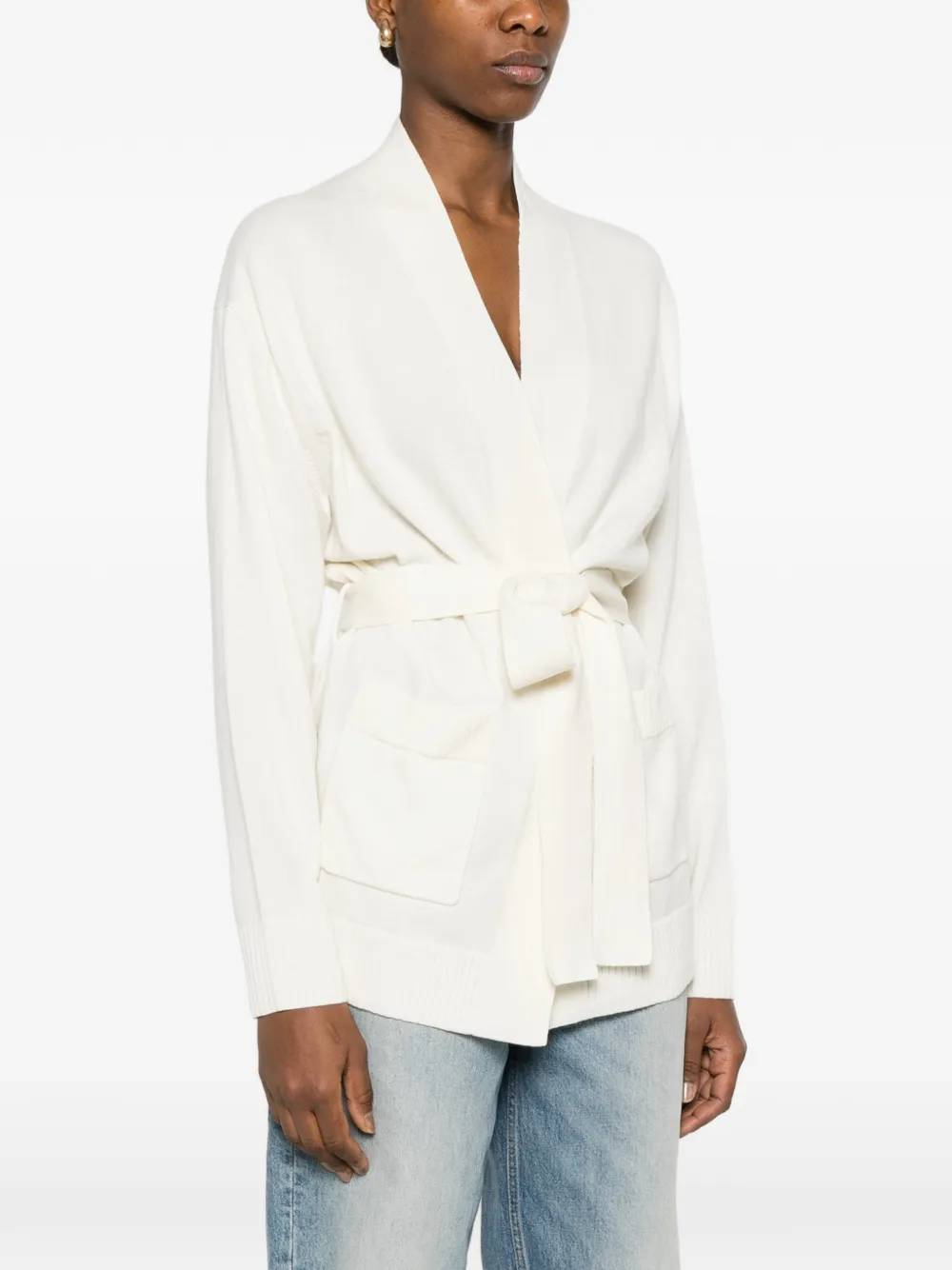  Bompard Belted Pocket Jacket - White 