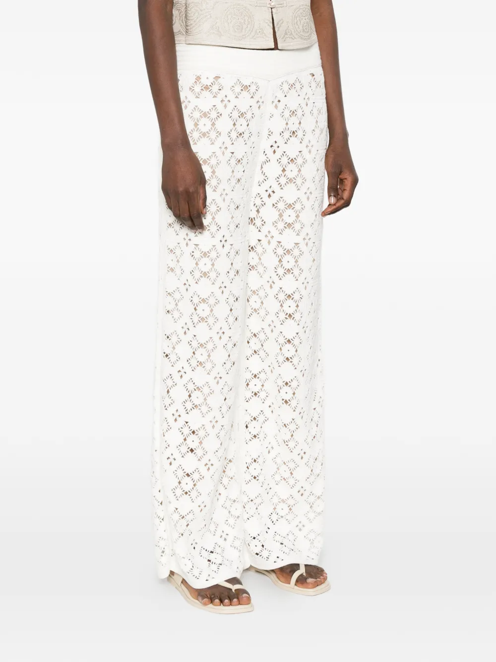 Crocheted Elasticated-Wais Trousers