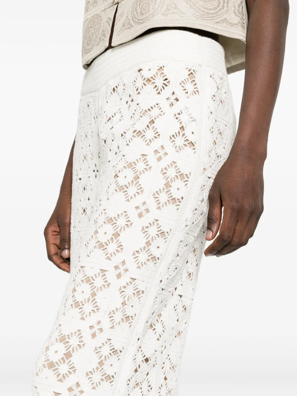 Crocheted Elasticated-Wais Trousers