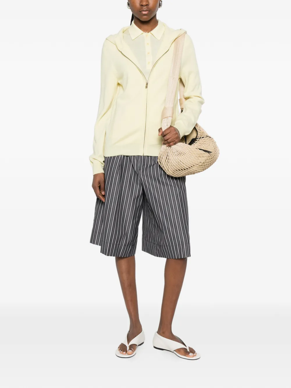  Bompard Zip Hooded Cardigan - Yellow 