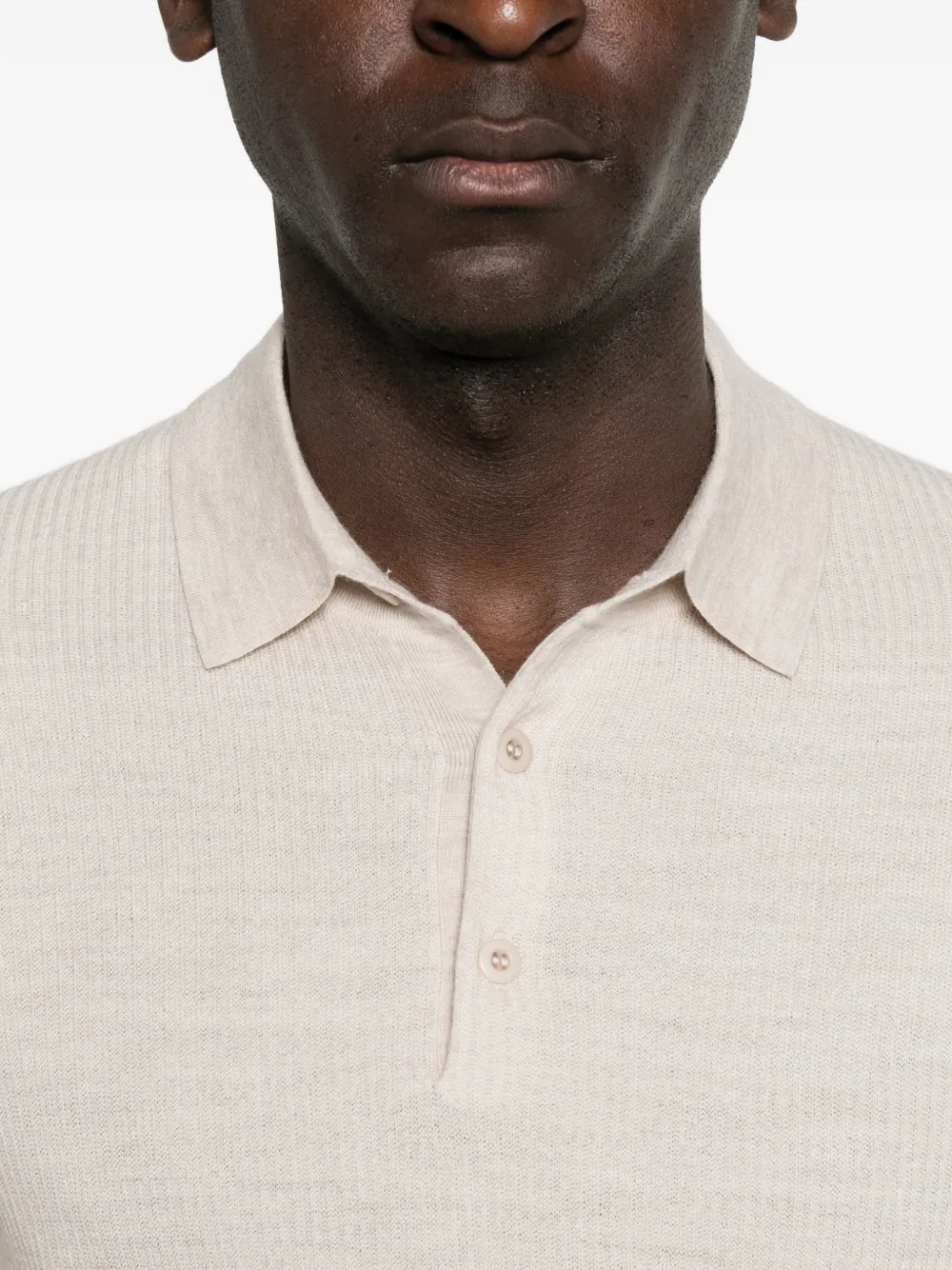 BOMPARD Poloshirt met microstreep Beige