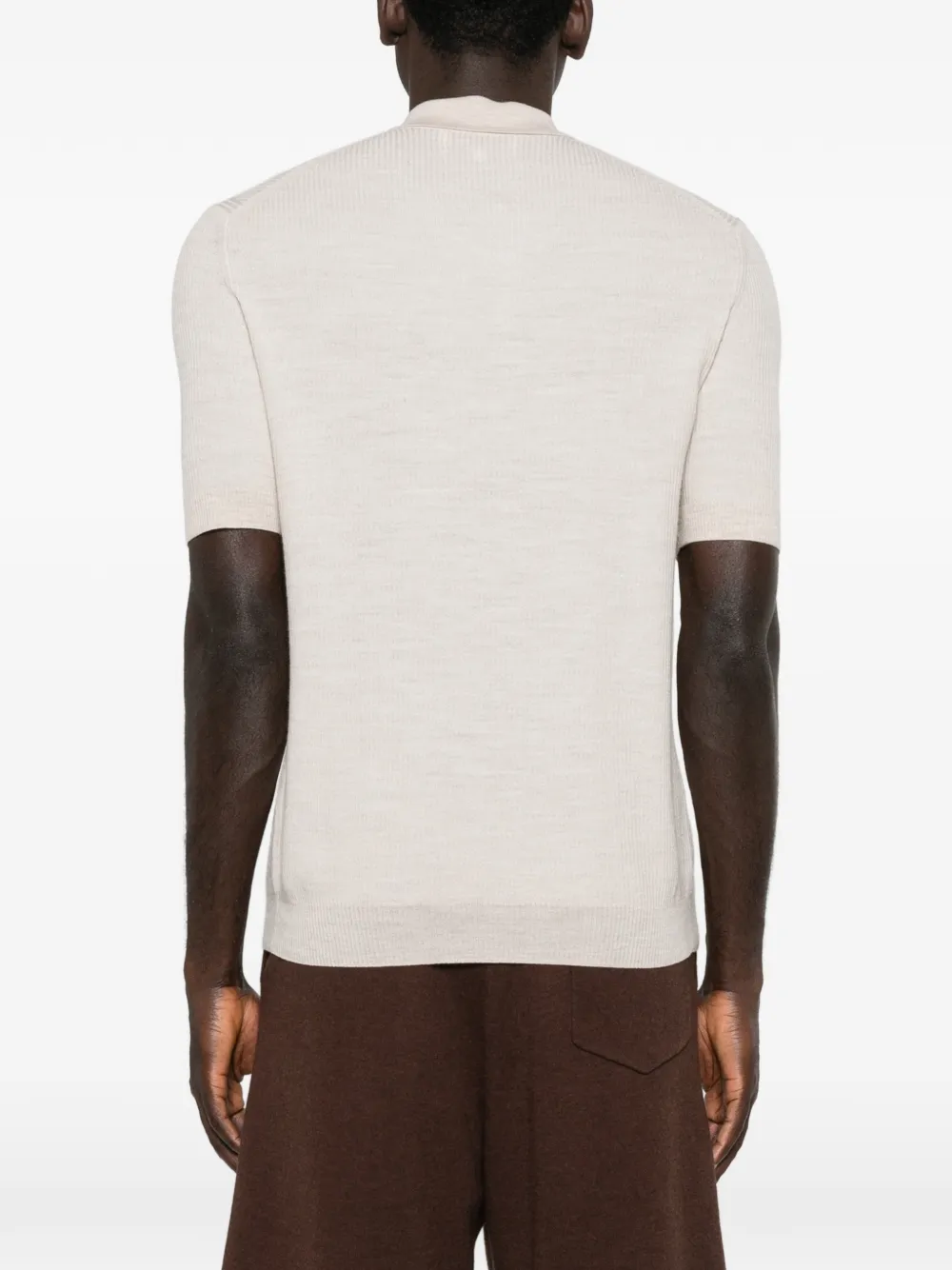 BOMPARD Poloshirt met microstreep Beige
