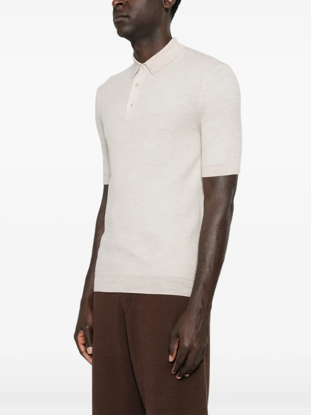  Bompard Micro-stripe Polo Shirt - Neutrals 