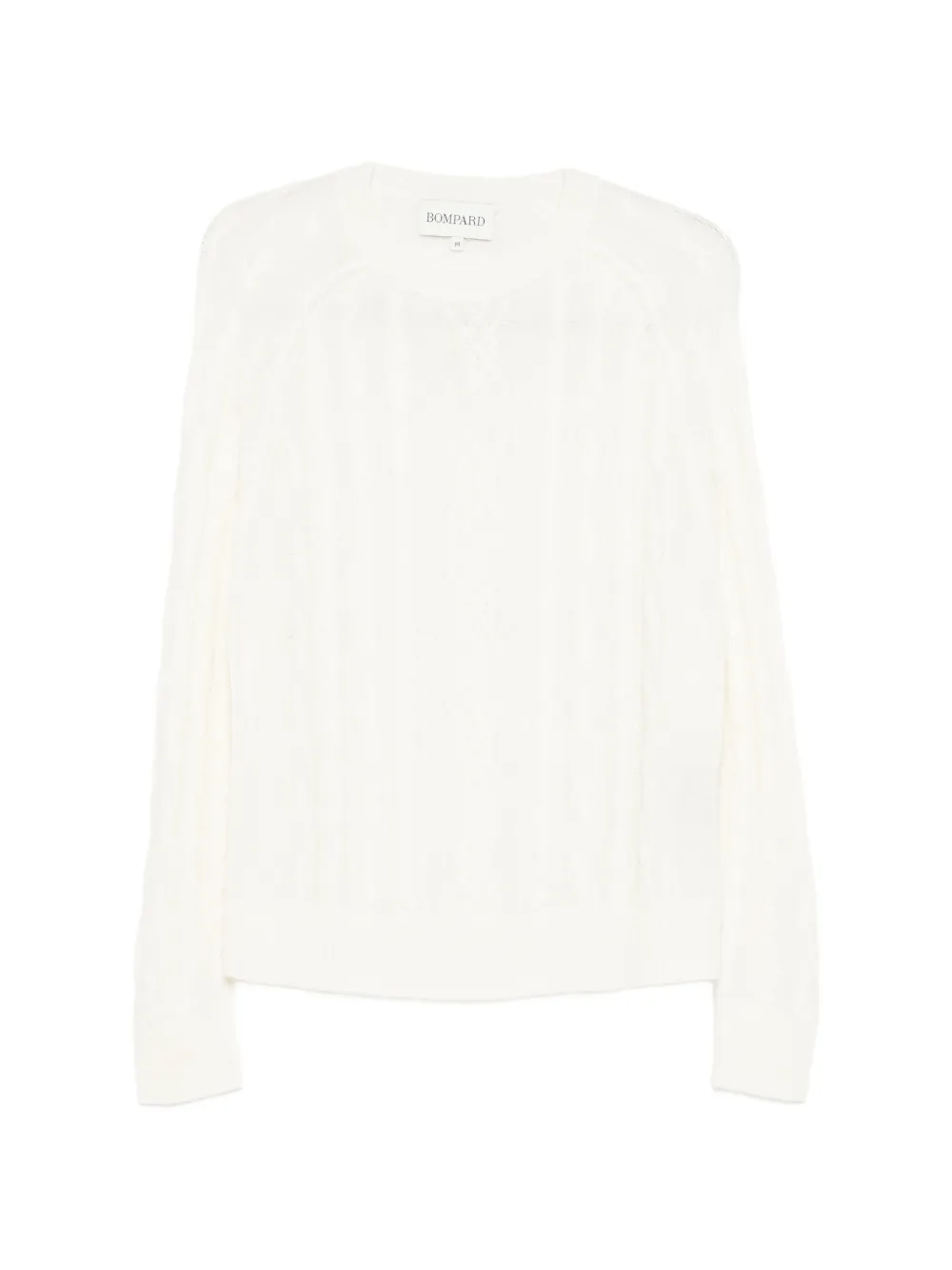 Bompard Cable-knit Round-neck Sweater In White