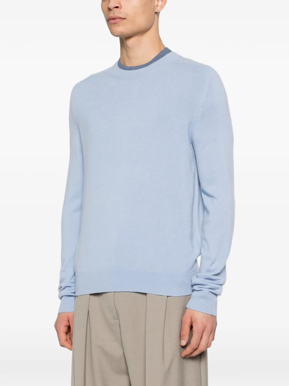 Round-Neck Hammer-Sleeved Jumper
