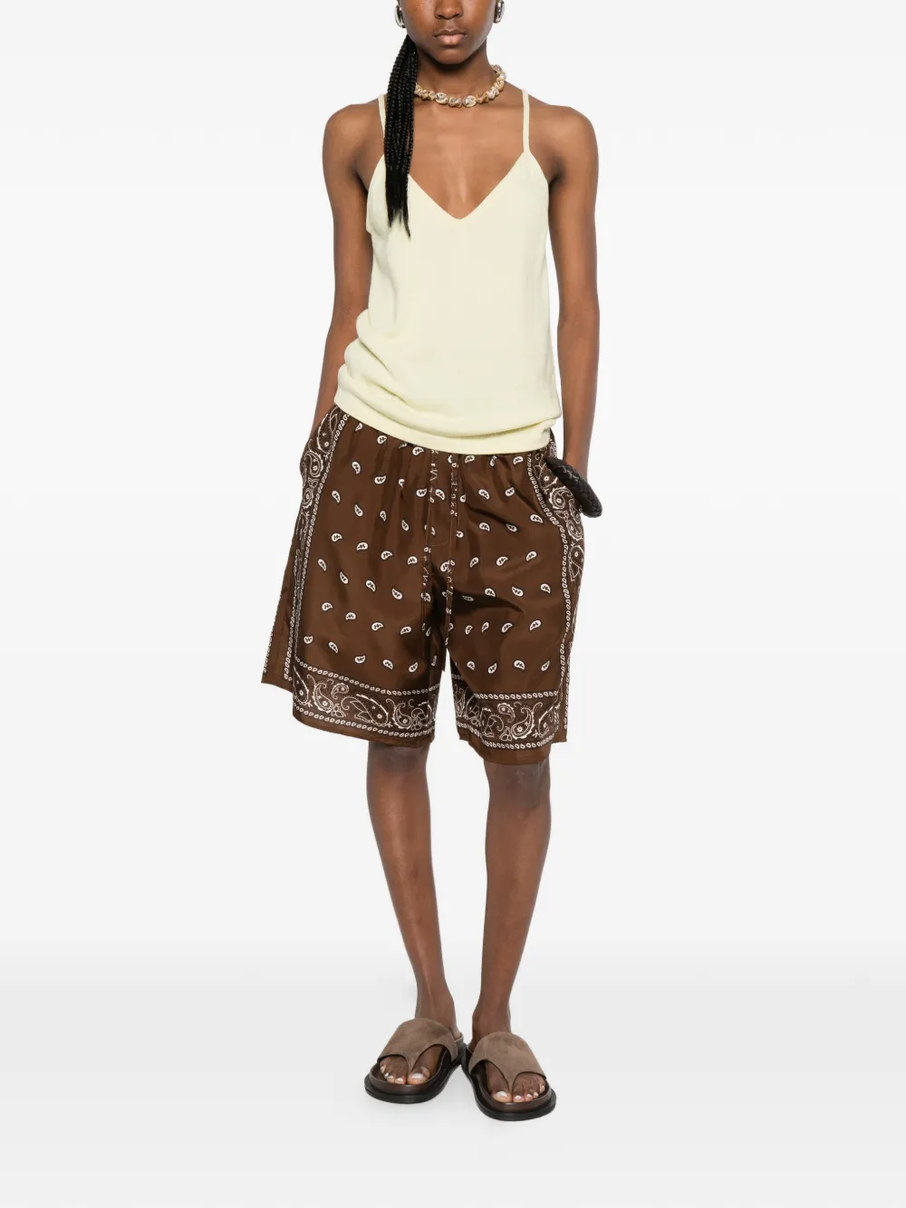  Bompard V-neck Straps Top - Yellow 
