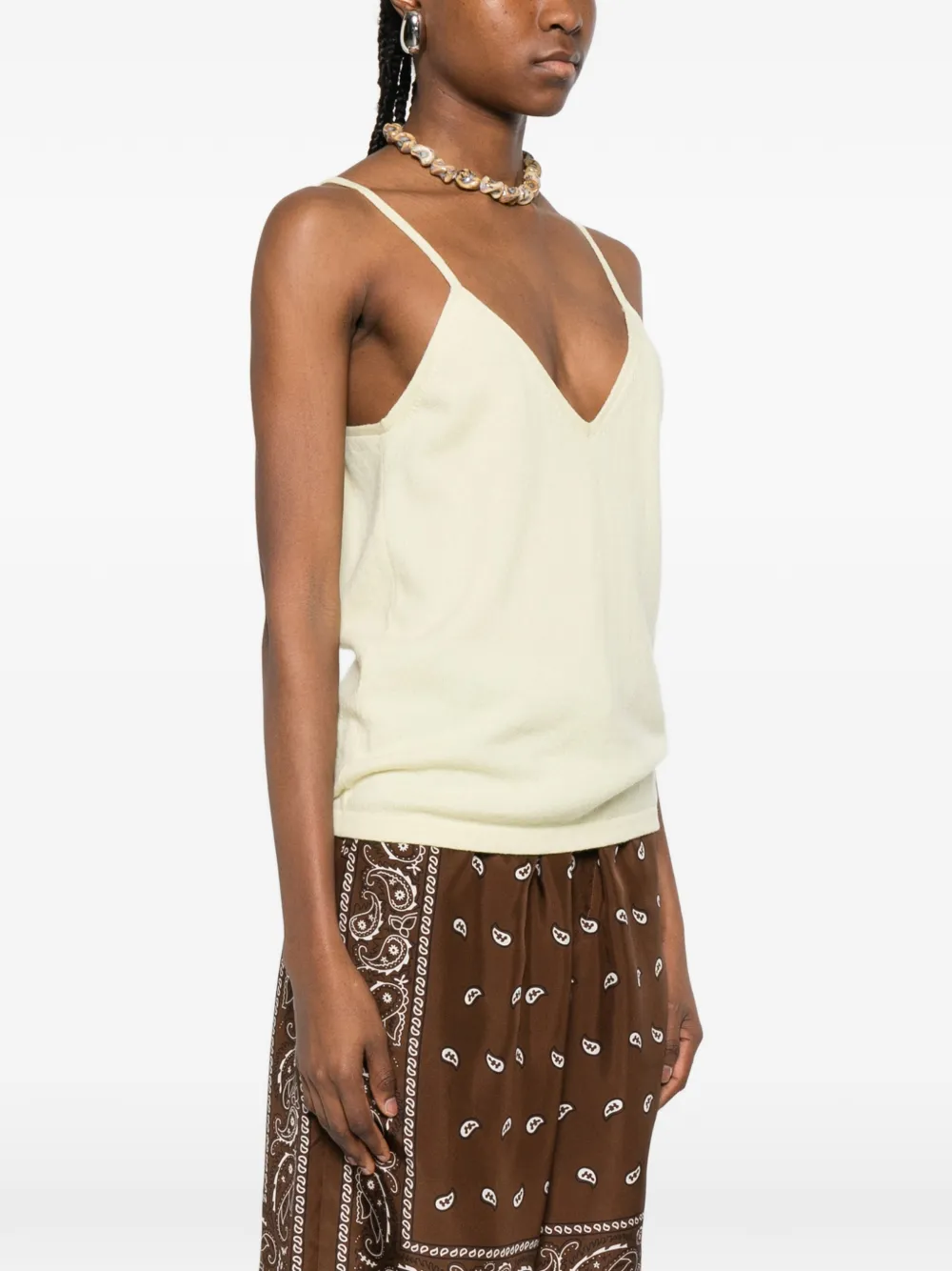  Bompard V-neck Straps Top - Yellow 