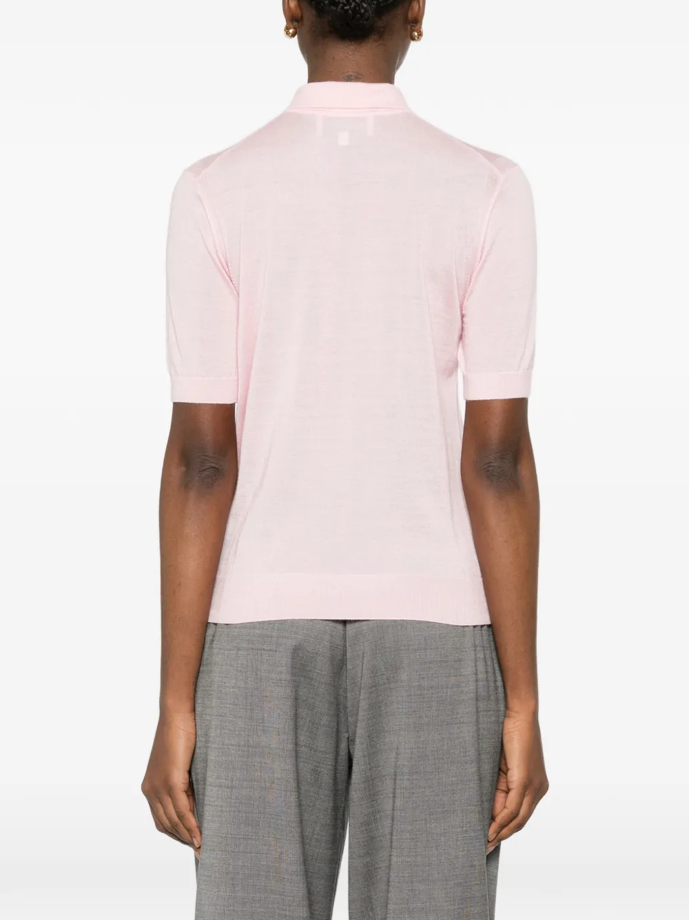 Buttoned Knitted Polo Top