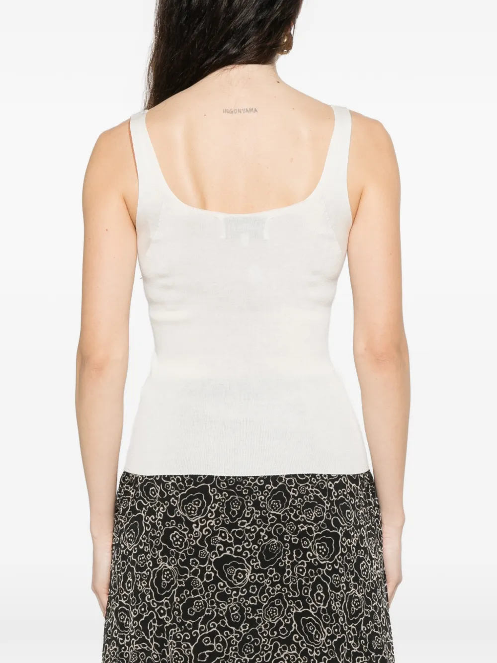 BOMPARD Geribbelde tanktop met V-hals Beige