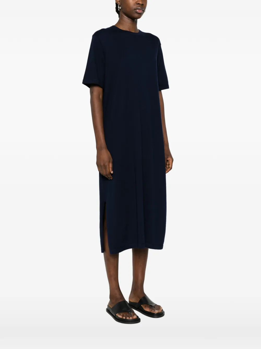  Bompard Round-neck Midi Dress - Blue 
