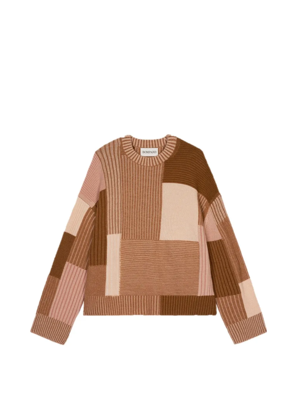 BOMPARD patchwork ribbed sweater - Nude