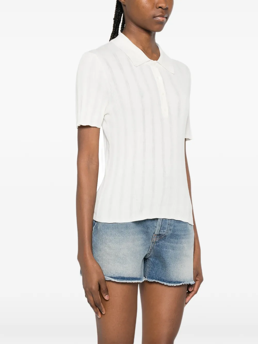  Bompard Ribbed Polo Shirt - Neutrals 