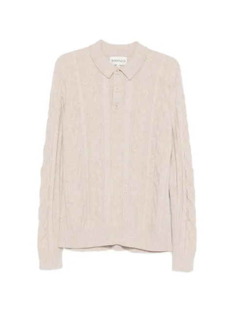 BOMPARD cable-knit polo shirt