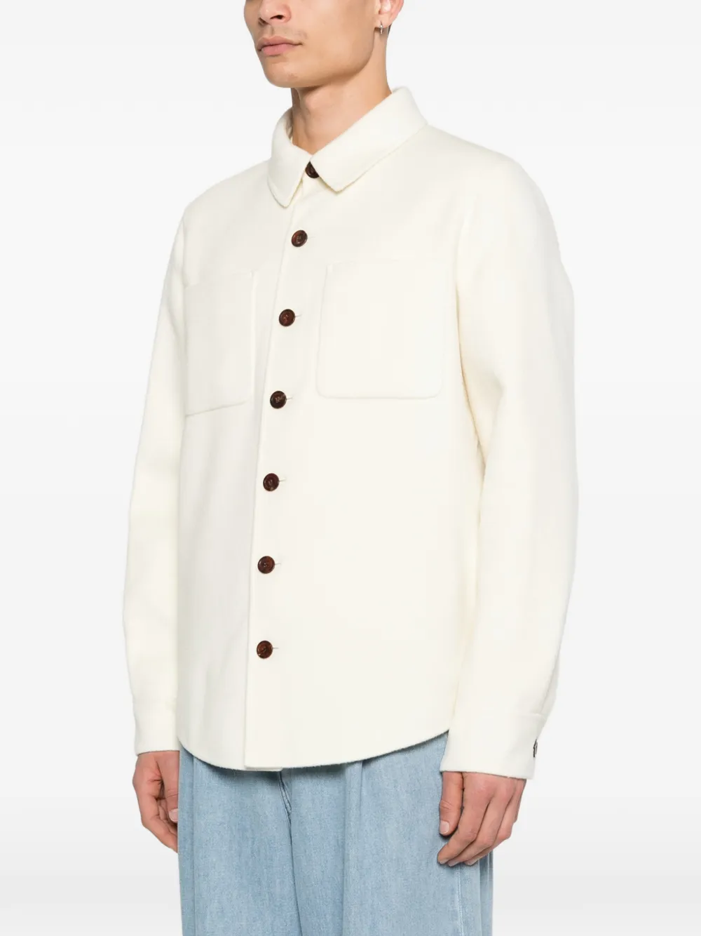  Bompard Pocket Button Overshirt - Neutrals 