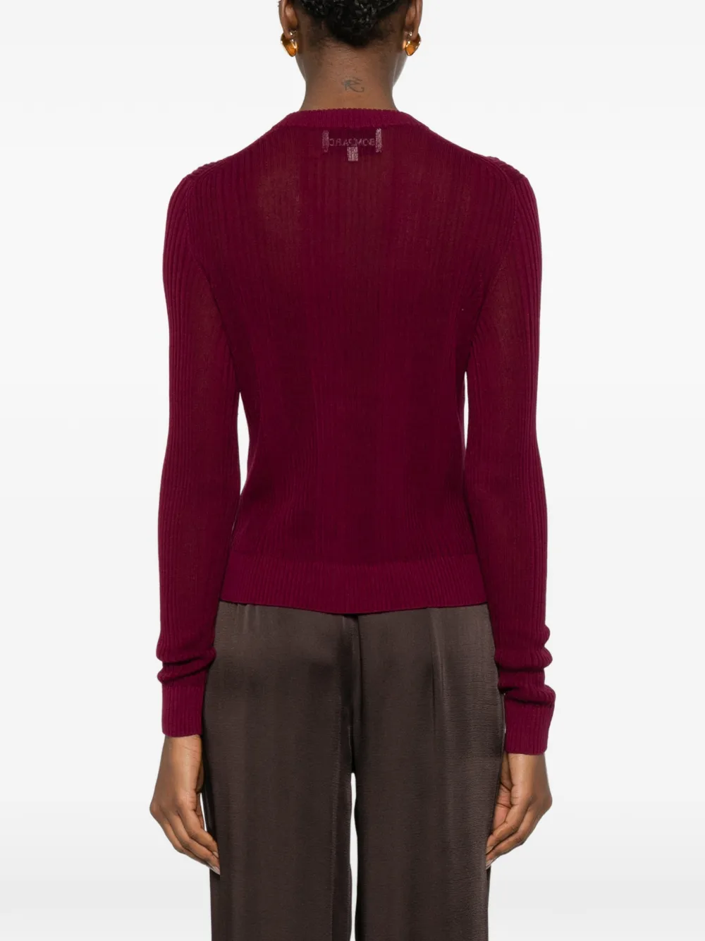 BOMPARD Geribbeld doorzichtig vest Rood