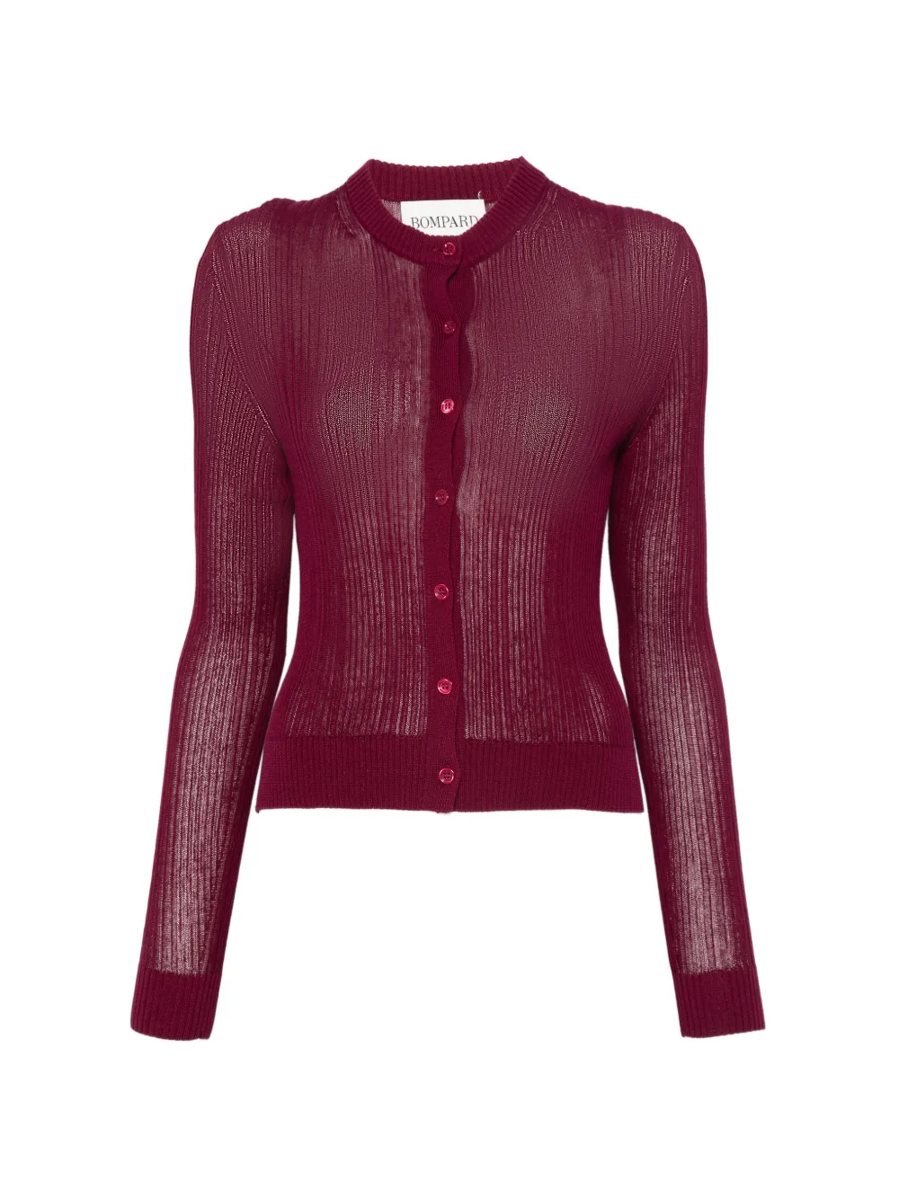 BOMPARD Cardigan semi trasparente a coste - Rosso