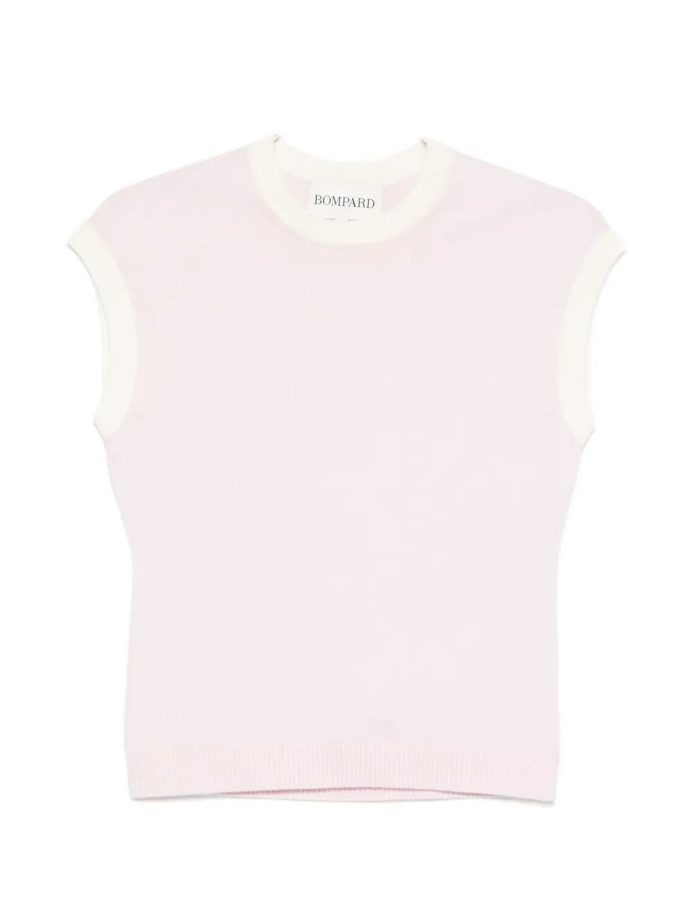 Bompard Contrasting-trim Short-sleeve Vest In Pink