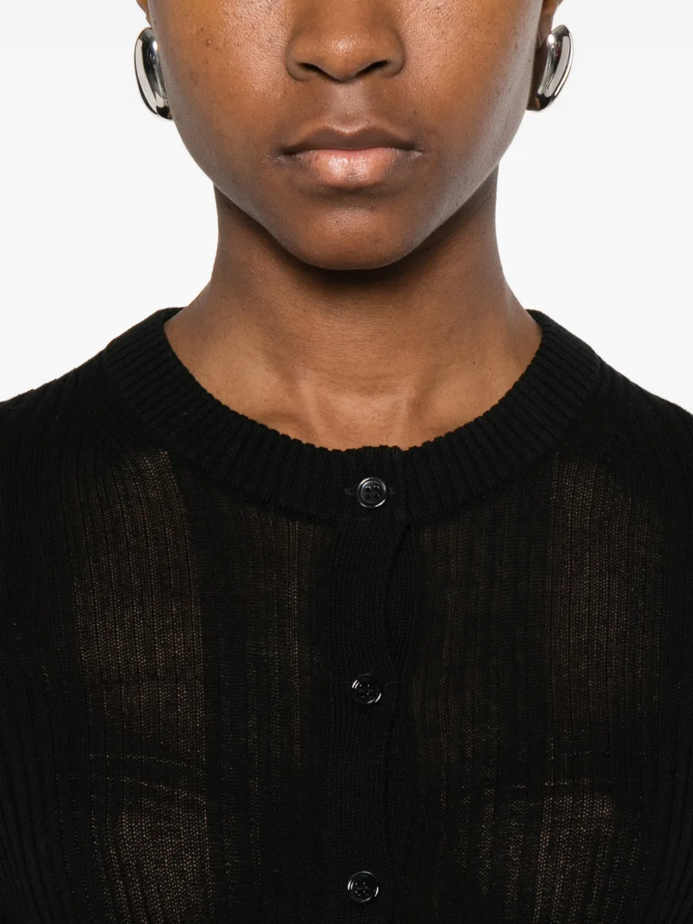 BOMPARD Ribgebreid vest Zwart