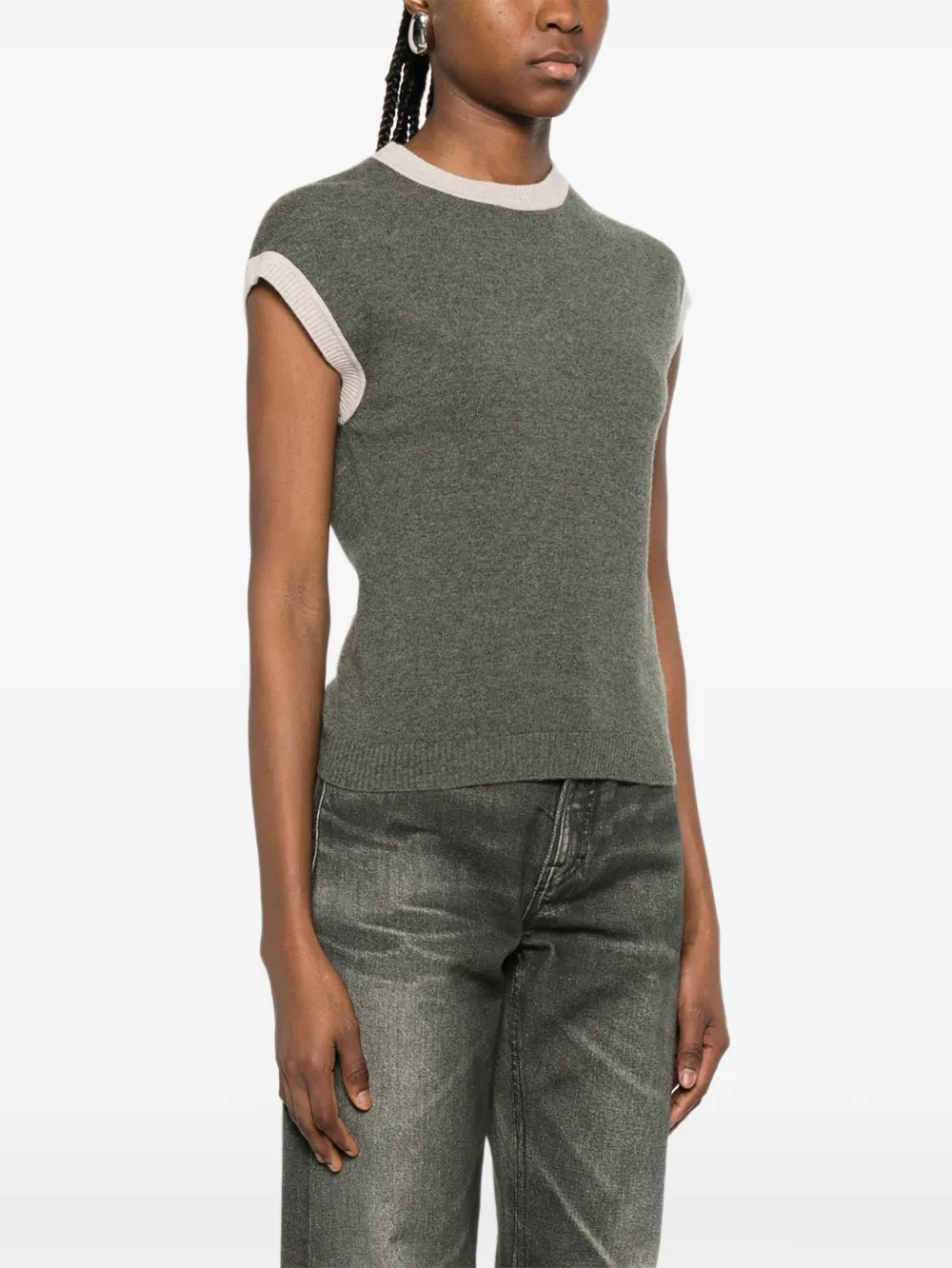  Bompard Jersey Con Ribete En Contraste - Verde 