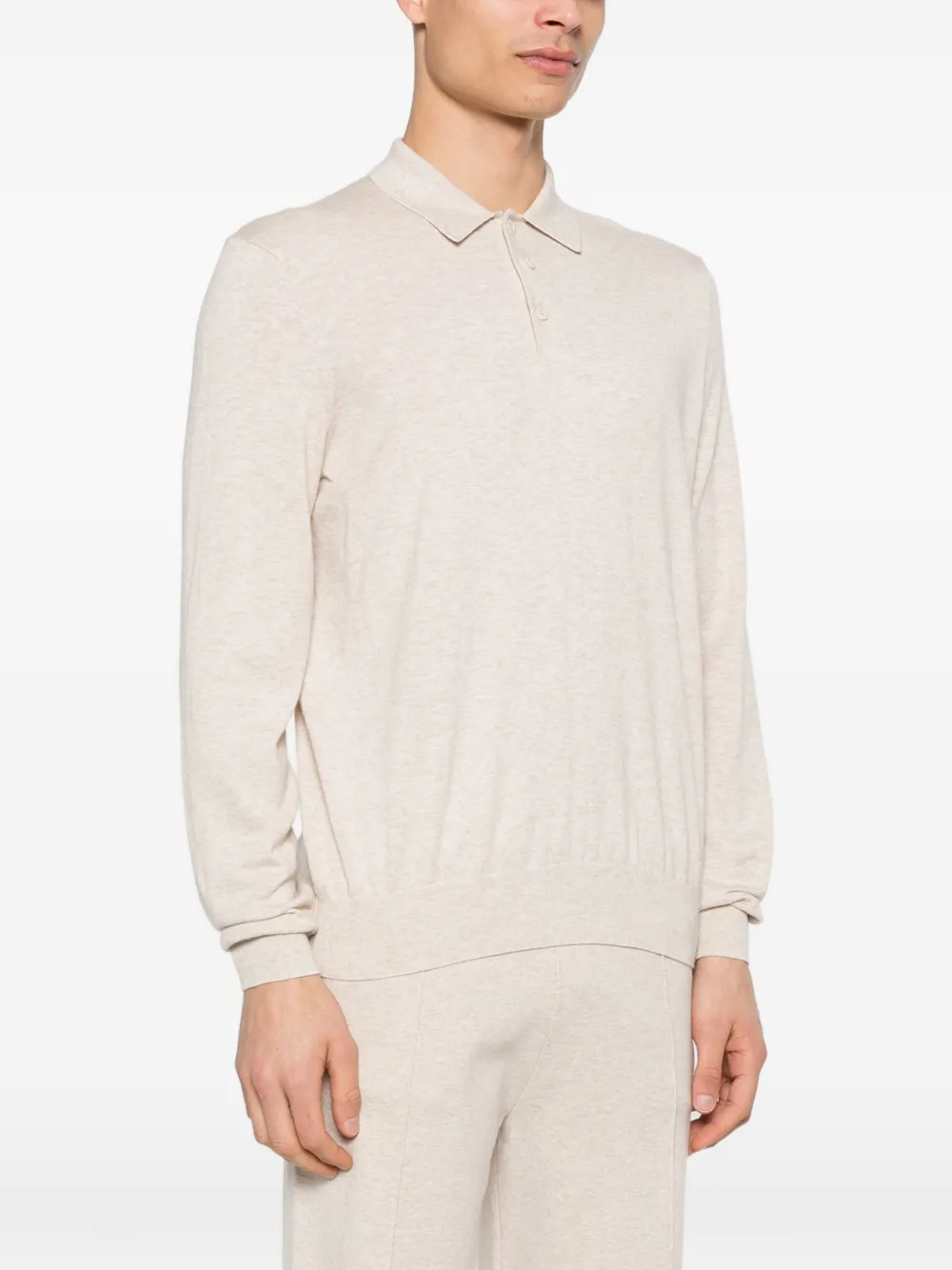  Bompard Long-sleeved Polo Shirt - Neutrals 