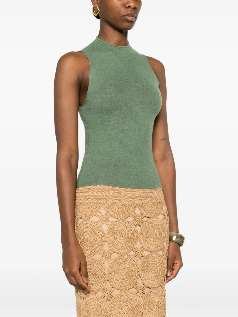 Bompard Plain Knit Top In Gray