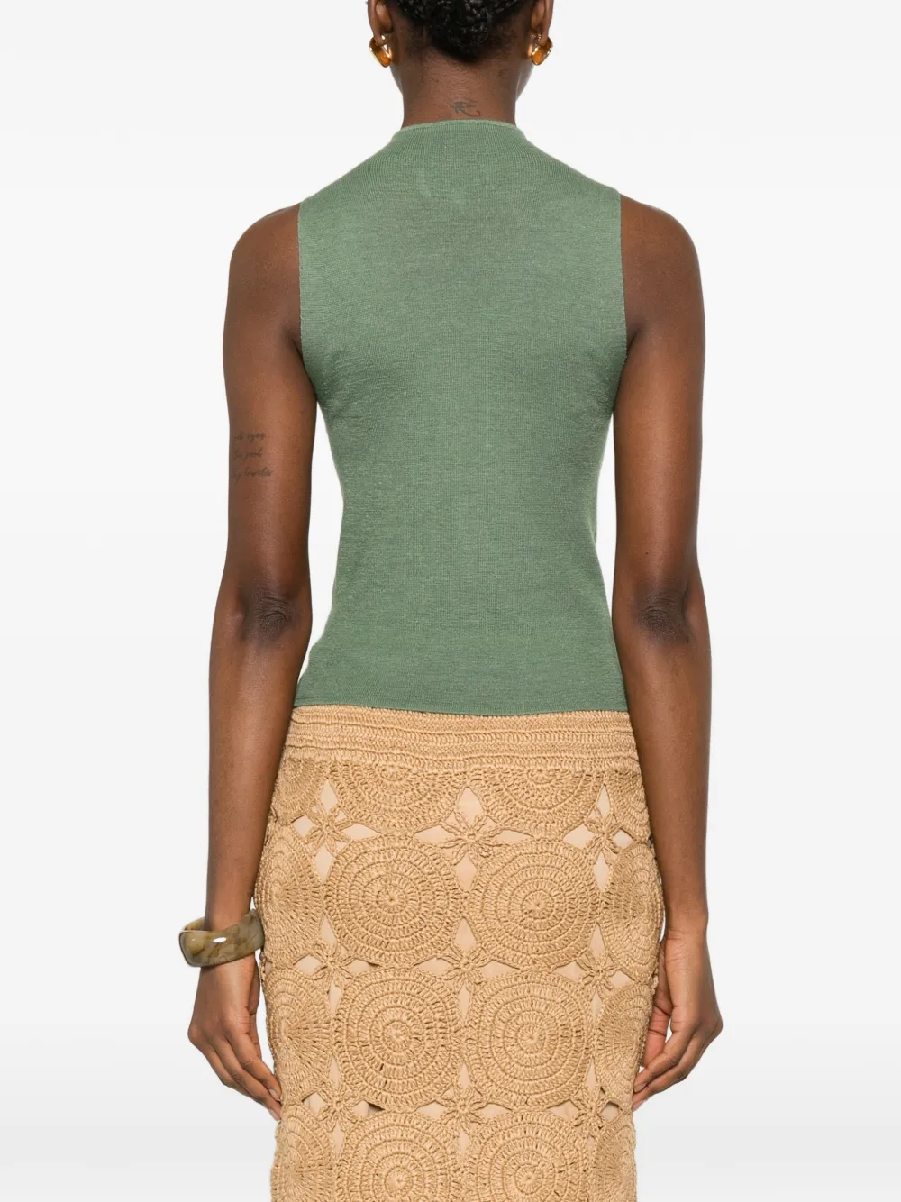 Bompard Plain Knit Top In Gray