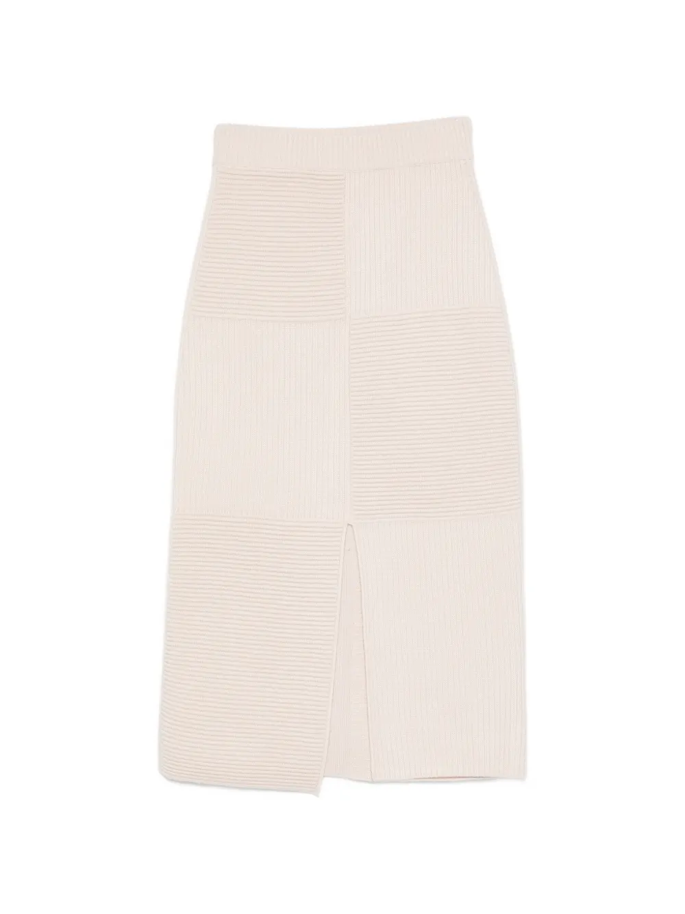 BOMPARD ribbed front-slit midi skirt - Toni neutri