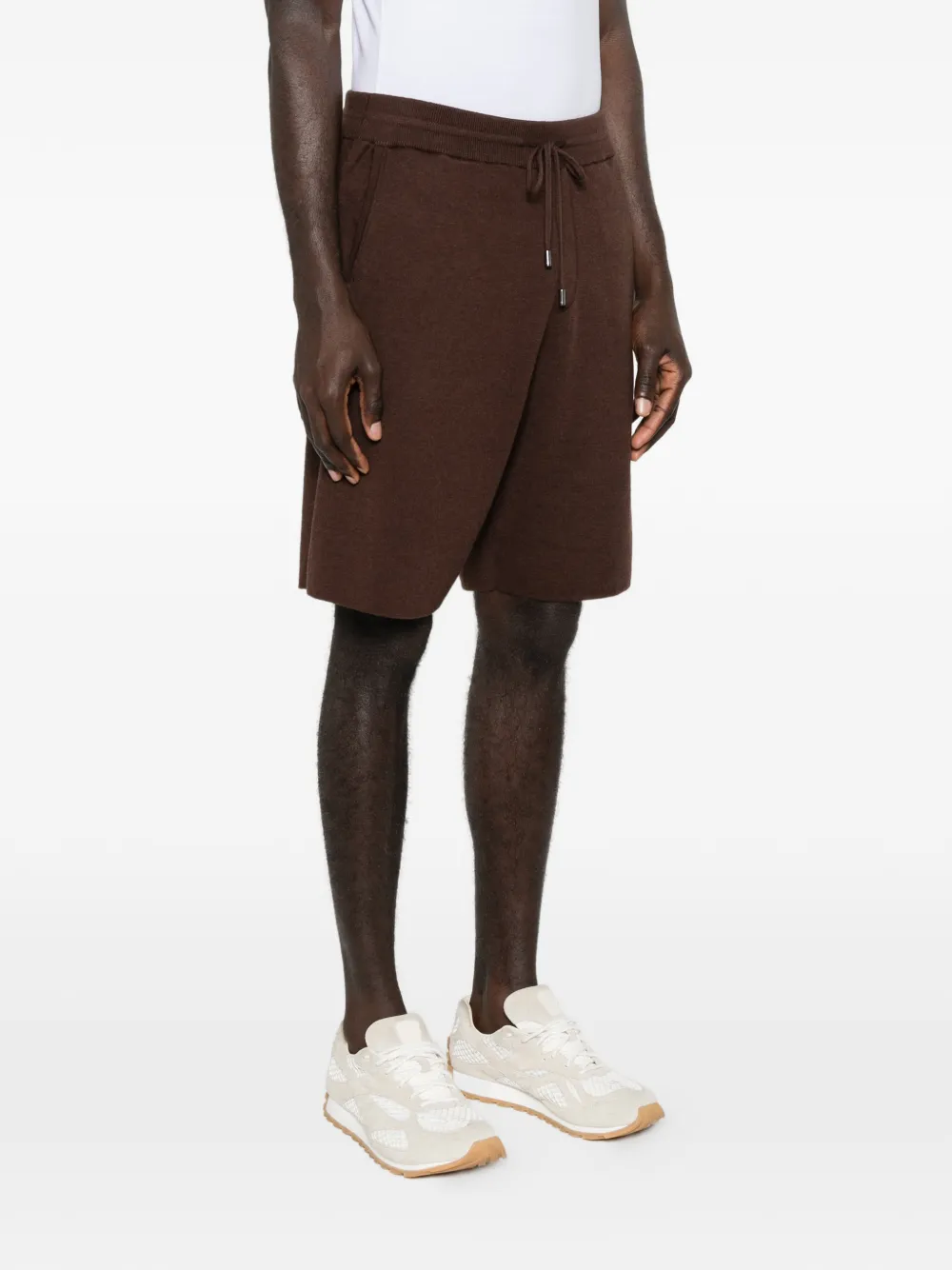  Bompard Elasticated Knit Shorts - Brown 