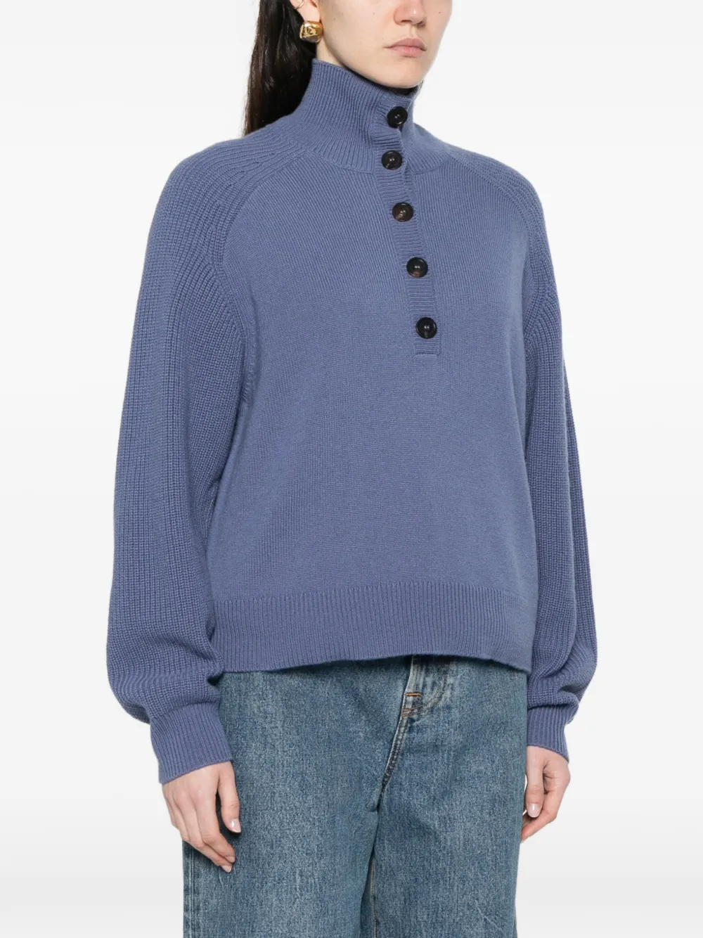  Bompard Buttoned Sweater - Blue 