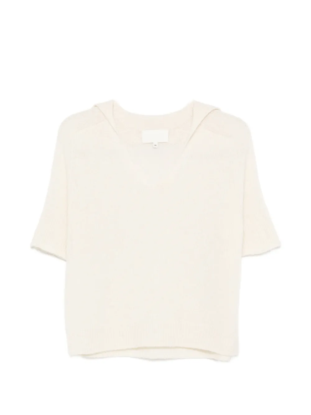 Bompard V-neck Short-sleeve Sweater In Neutral