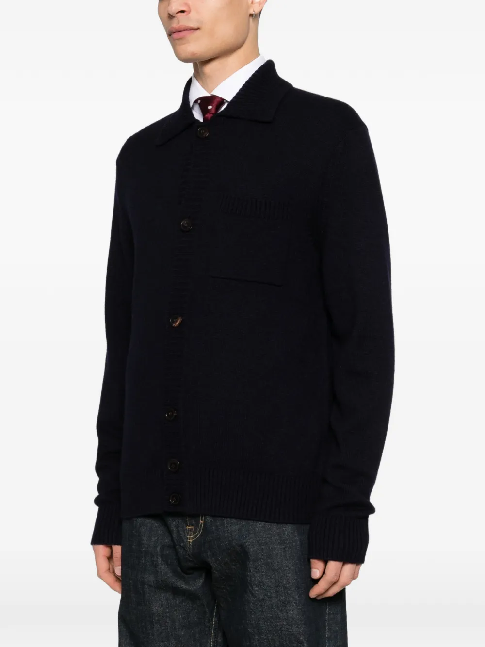  Bompard Chest-pocket Cardigan - Blue 