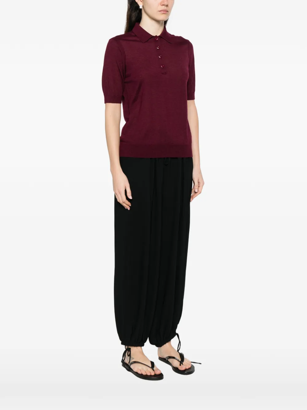  Bompard Buttoned Short-sleeve Polo Shirt - Red 