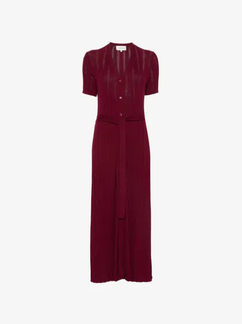 BOMPARD robe longue ceinturée en maille nervurée