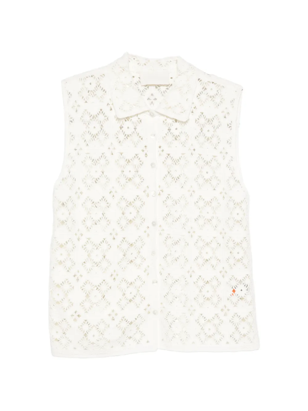 BOMPARD openwork crochet shirt vest - Bianco